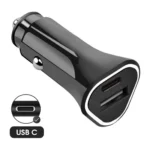 USB with USBC Car Adapter black